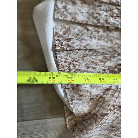 Talbots Womens Blouse Size 12P Snake Print Sheer Long Sleeve Button Front NWT - Picture 10 of 11